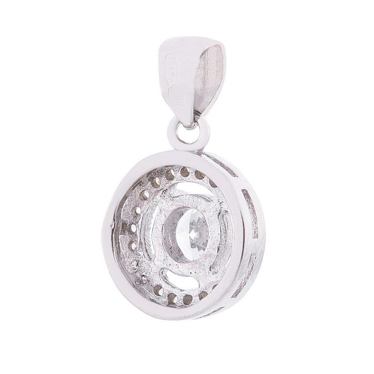 Срібний кулон з фіанітами 132776 від ювелірного магазину Онікс - 1