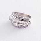 Серебряное кольцо с фианитами 112578 от ювелирного магазина Оникс - 1