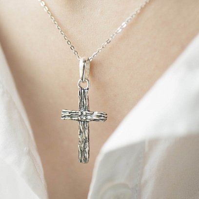 Серебряный крестик (чернение) 132713 №4