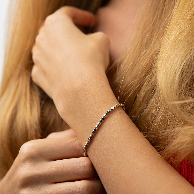 Браслет "Кубики" (біле золото) mini б05463 від ювелірного магазину Онікс - 5