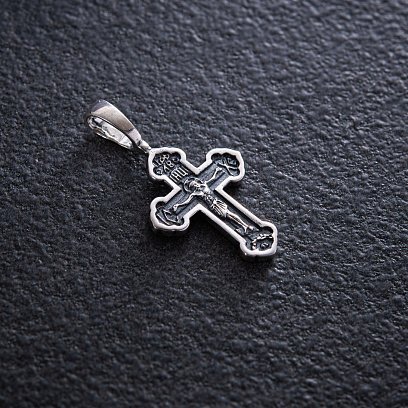 Срібний православний хрестик 132704 №4