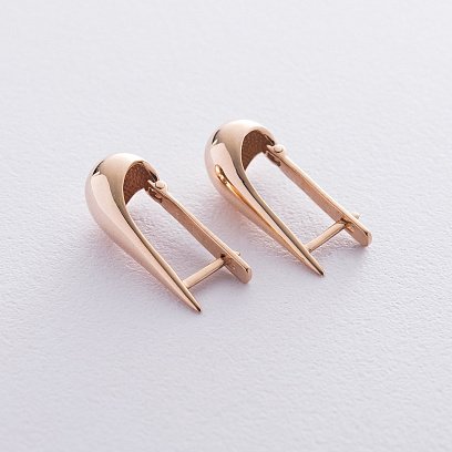 Серьги "Маленькие капельки" в красном золоте (2.6 см) с06421 №6