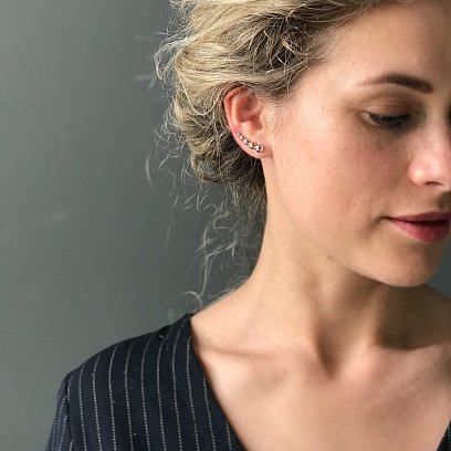 Золоті сережки - клаймбери "Кружечки" с05944 №5