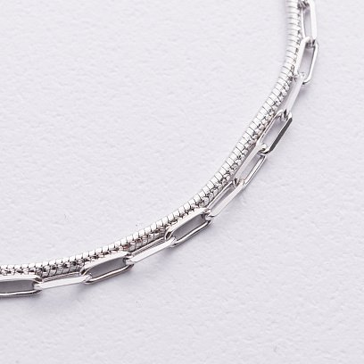 Подвійний срібний браслет "Ланцюжок" 141783 №3