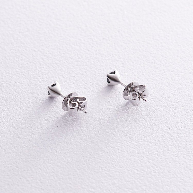 Золоті сережки - пусети з чорними діамантами сб0443y від ювелірного магазину Онікс - 2