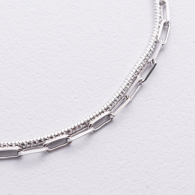 Подвійний срібний браслет "Ланцюжок" 141783 від ювелірного магазину Онікс - 2