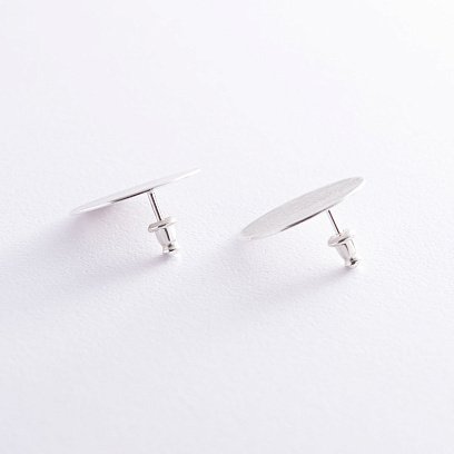 Серебряные серьги "Кометы" (матовые) 2.1 см 122768 №5