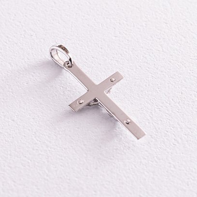 Золотой крестик с распятием (родий) п01818 №3