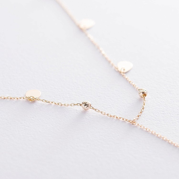 Кольє "Крапельки" в жовтому золоті кол01630 від ювелірного магазину Онікс - 6