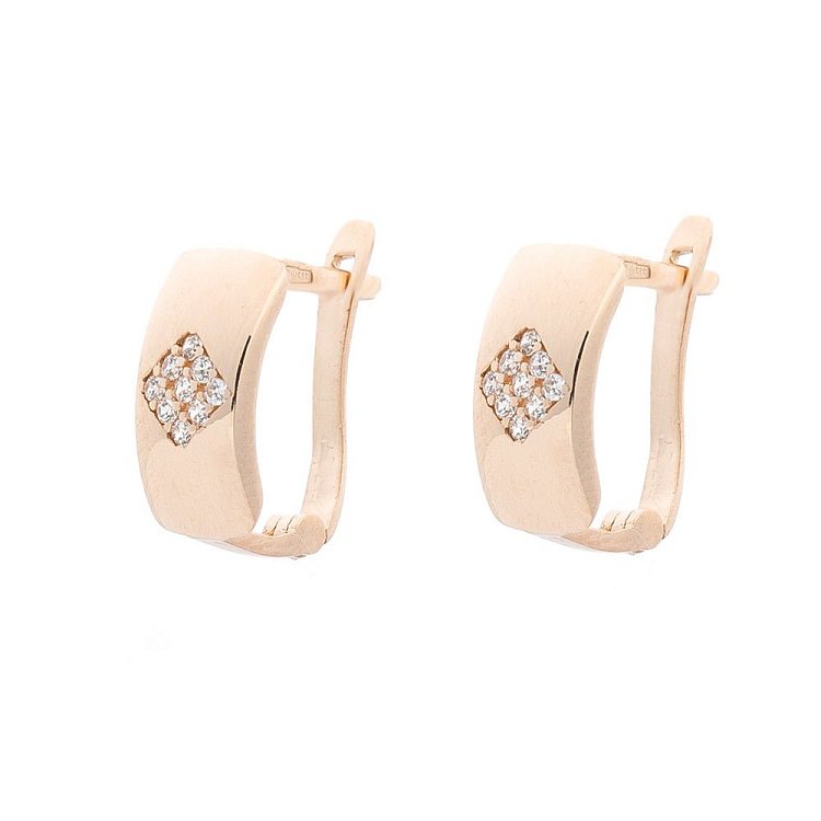 Золотые серьги с фианитами с05414 от ювелирного магазина Оникс