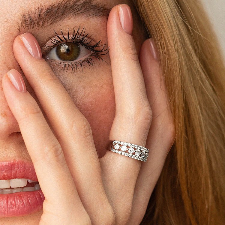 Каблучка у білому золоті з діамантами кб0433nl від ювелірного магазину Онікс - 3