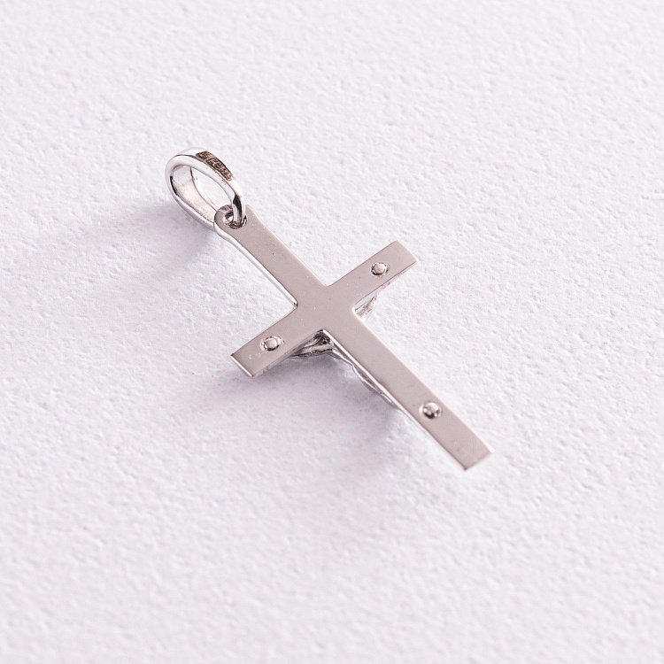 Золотой крестик с распятием (родий) п01818 от ювелирного магазина Оникс - 2