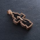 Чоловічий православний золотий хрест із ебенового дерева п0366 от ювелирного магазина Оникс - 2
