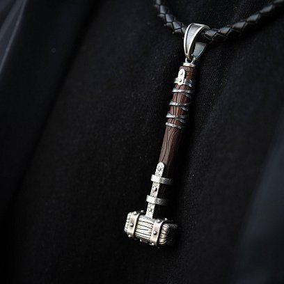 Срібний кулон "Молот вікінга" з ебеном 1116п №18