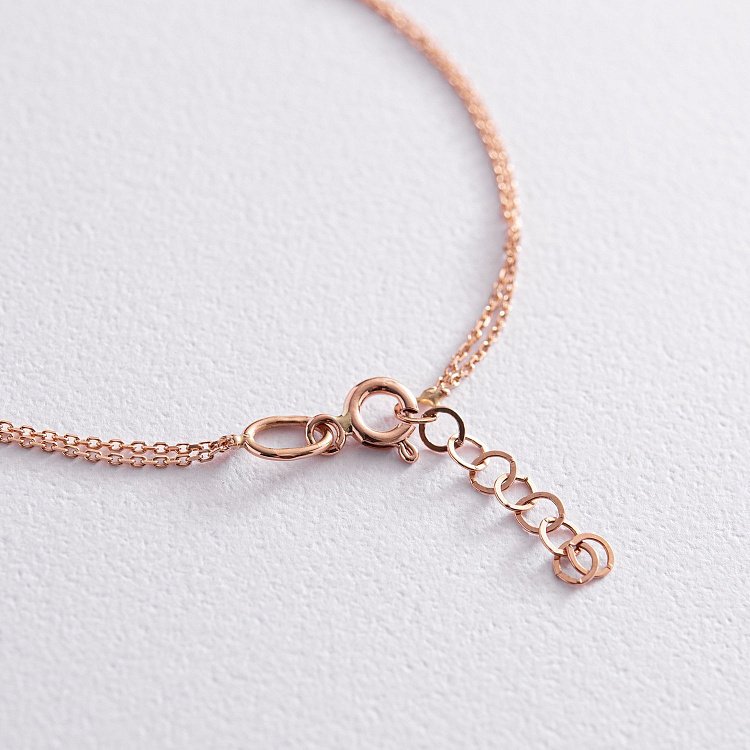 Золотой браслет "Бесконечность" с фианитом б04859 от ювелирного магазина Оникс - 3