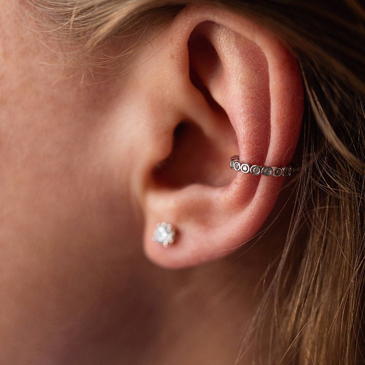 Каффа "Джессика" в белом золоте (фианиты) с08025 от ювелирного магазина Оникс - 3