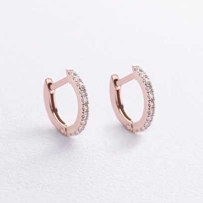 Золоті сережки з фіанітами с09070