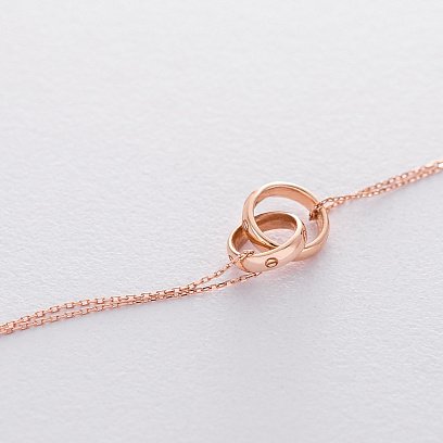 Золотое колье "Кольца" с фианитами кол01498 №3