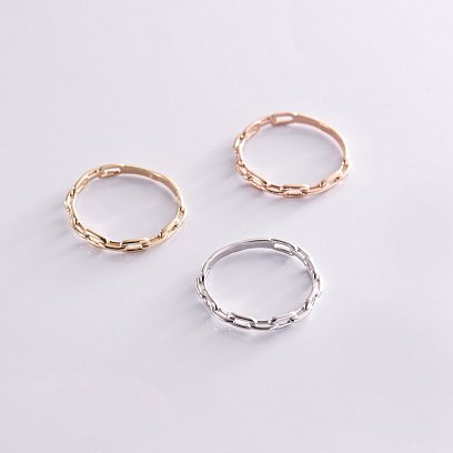 Каблучка "Ланцюжок" у жовтому золоті к07110 №9