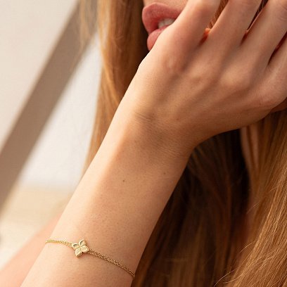 Браслет "Конюшина" в жовтому золоті б05403 №4