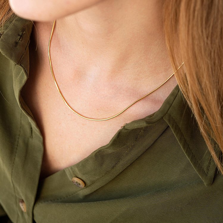 Золотий ланцюжок, плетіння Снейк (1.5 мм) ц00211-1.5 від ювелірного магазину Онікс - 3