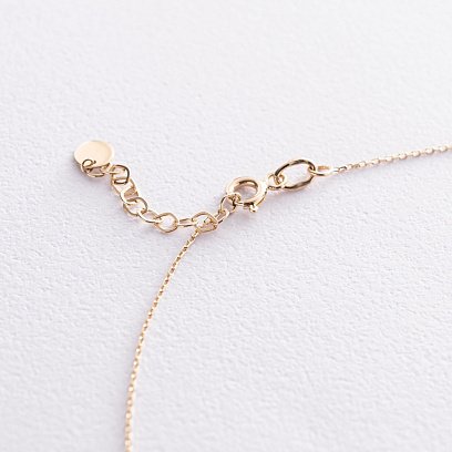 Колье "Крестик" в желтом золоте (фианиты) кол01813 №5