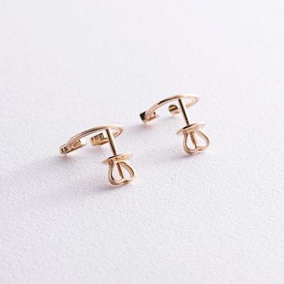 Сережки - пусети "Дарсі" у жовтому золоті с08318 №7