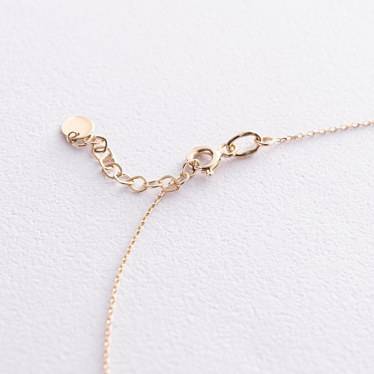 Колье "Крестик" в желтом золоте (фианиты) кол01813 от ювелирного магазина Оникс - 5