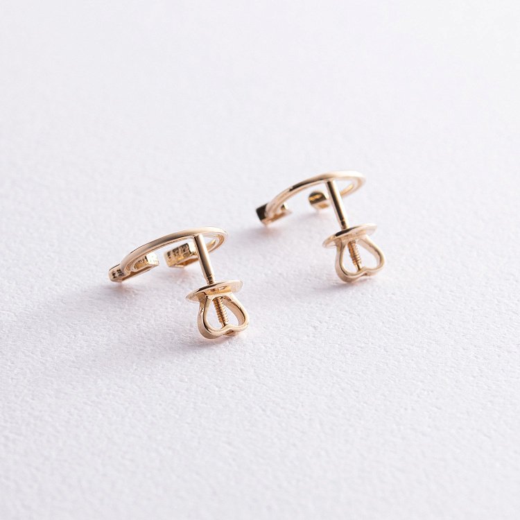 Сережки - пусети "Дарсі" у жовтому золоті с08318 від ювелірного магазину Онікс - 6