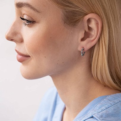 Срібні сережки - пусети "Мелані" 123218 №4