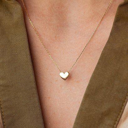 Колье "Сердечко" в желтом золоте кол01751 №8