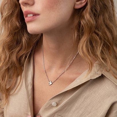 Серебряное колье "Ласточка" 1076-1 №3