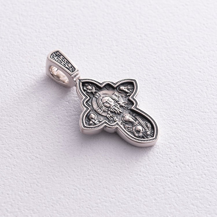 Срібний хрест "Спас Нерукотворний. Успіння Божої Матері" 131111 від ювелірного магазину Онікс - 3