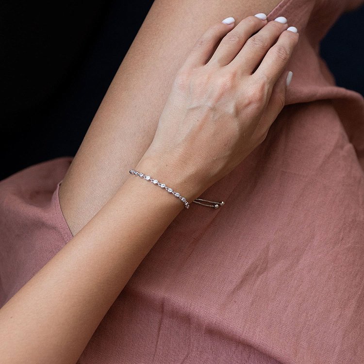 Серебряный браслет с фианитами 141495 от ювелирного магазина Оникс - 1