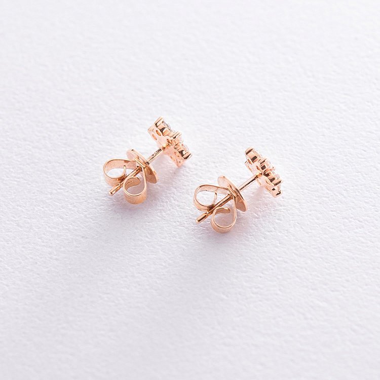 Золотые серьги-пусеты с бриллиантами сб0242ch от ювелирного магазина Оникс - 2