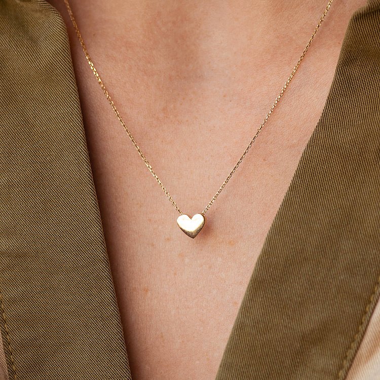 Колье "Сердечко" в желтом золоте кол01751 от ювелирного магазина Оникс - 8