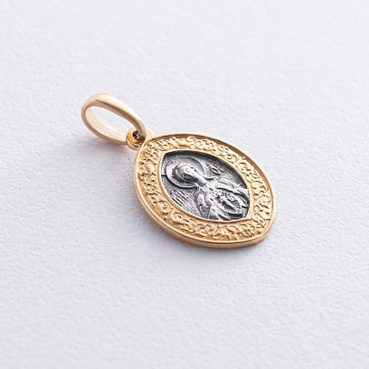 Серебряная ладанка с чернением и позолотой 131808 №4