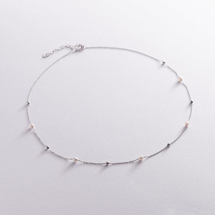 Золоте кольє "Кульки" з перлами кол02028 від ювелірного магазину Онікс