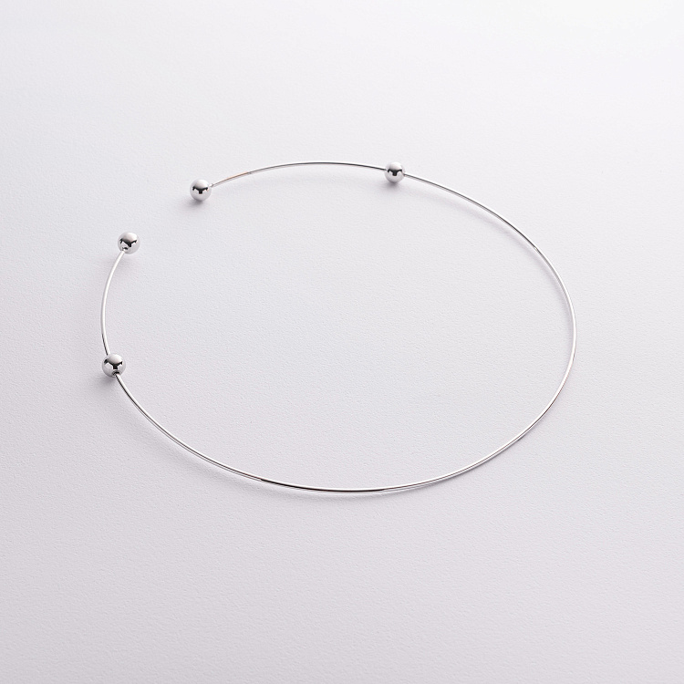 Кольє - чокер "Emilia" (біле золото) з кульками кол02616 від ювелірного магазину Онікс - 1