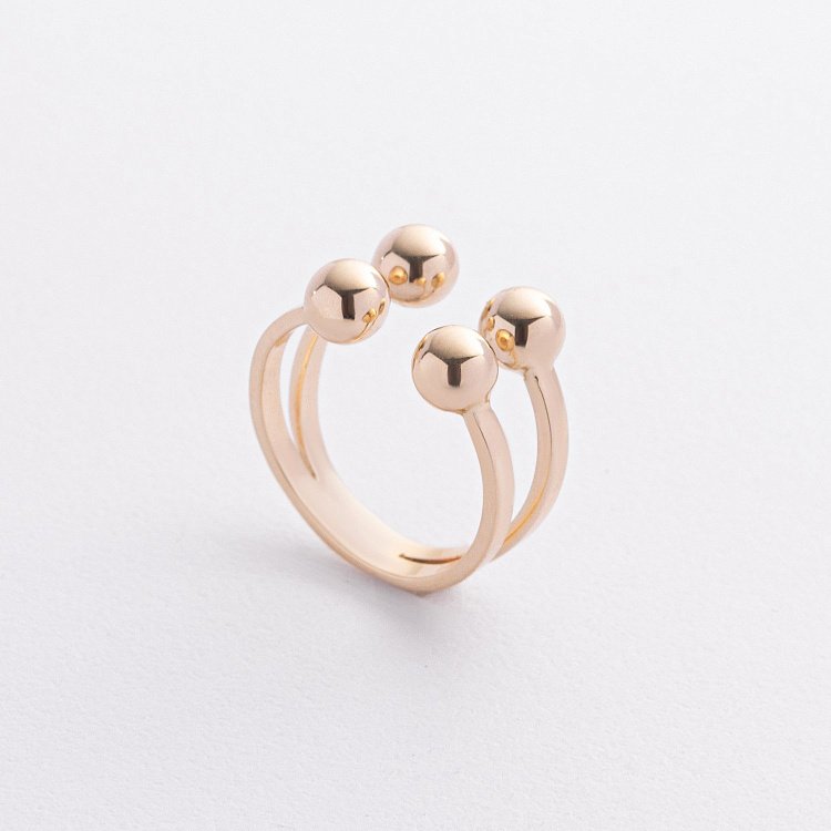 Каблучка "Кульки" у жовтому золоті к08246 від ювелірного магазину Онікс