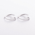 Серебряные серьги - кольца "Гвоздь" 123546 от ювелирного магазина Оникс - 1