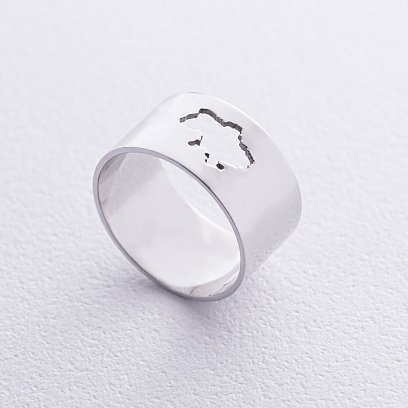 Кольцо "Моя Украина" в белом золоте к07040 №6