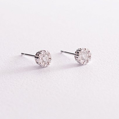 Золоті сережки-пусети з діамантами сб0225са