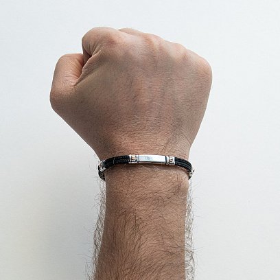 Чоловічий браслет з срібною та золотою вставкою Zancan EXB577R-NE №2