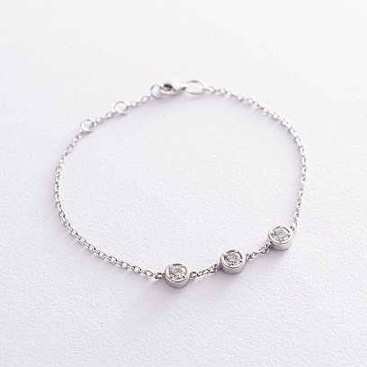 Серебряный браслет с фианитами 141525