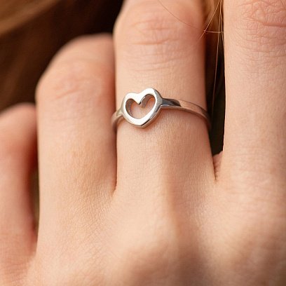 Серебряное кольцо "Сердечко" 7050 №7