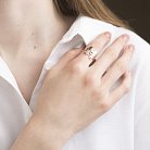 Золотое кольцо "Девочки" (фианит) к06243 от ювелирного магазина Оникс - 3