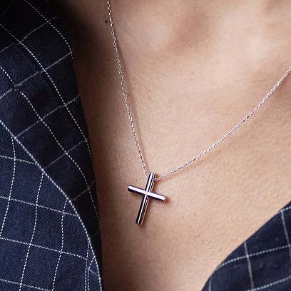 Кольє з хрестиком у сріблі 181266 №4