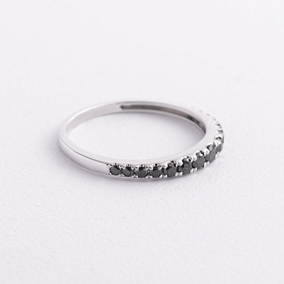 Золотое кольцо с черными бриллиантами кб0657ca №2