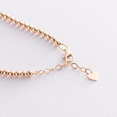 Браслет "Шарики" в желтом золоте (черные фианиты) б04651 №3